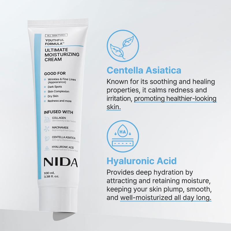 Youthful Formula Ultimate Moisturizing Cream (100mL) with Collagen, Niacinamide, and Hyaluronic Acid