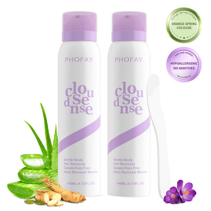 Hair Removal Spray for Women & Men, Sensitive Skin Fast-Acting Aloe Hyaluronic Acid Depilatory Cream