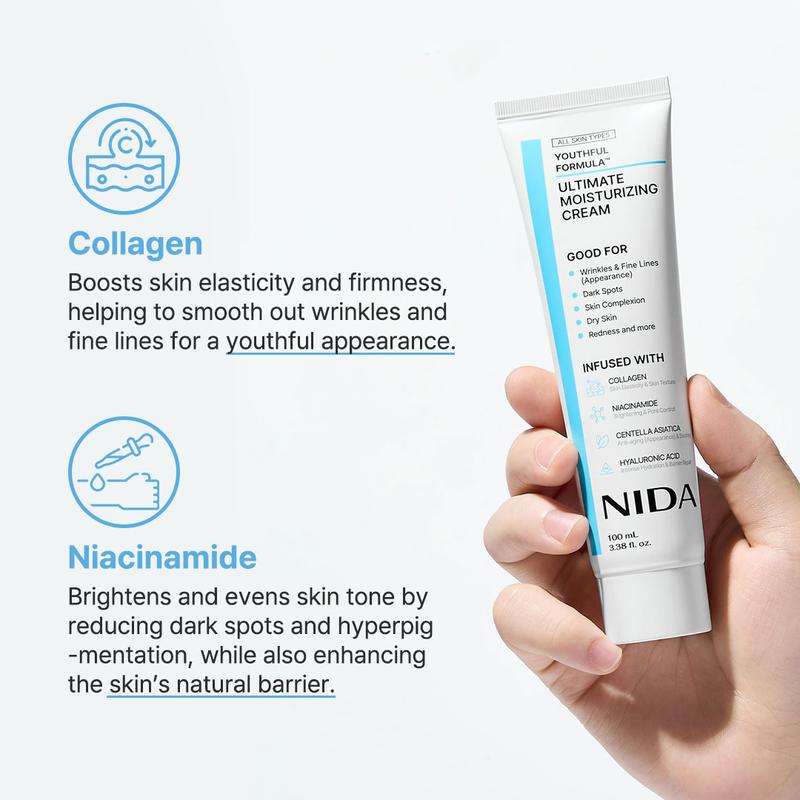Youthful Formula Ultimate Moisturizing Cream (100mL) with Collagen, Niacinamide, and Hyaluronic Acid