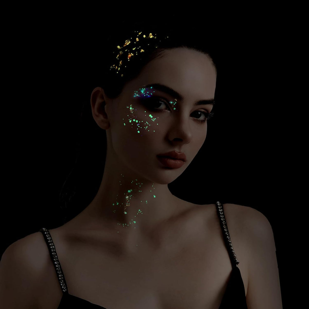 6 Colors Glow in The Dark Glitter Gel for Face, Body, and Hair - UV Black Light Party Makeup