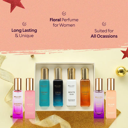 2 Perfume Gift Sets for Women | 8 Unique Micro Fragrances | Long Lasting Eau De Parfum 8x20ml