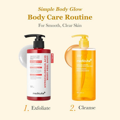 Smooth & Clear Body Care Set - Hypochlorous Acid Peel, Kojic Acid Body Wash, Toner Pad & Mist