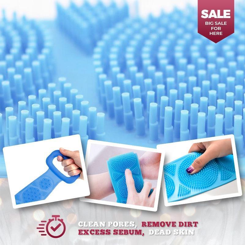 Silicone Bath Body Brush - Double-Sided Back Scrubber for Deep Pore Cleaning