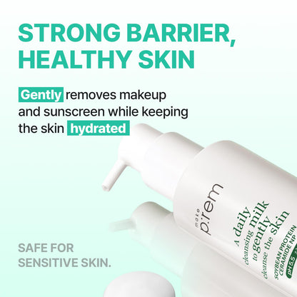 Safe Me Relief Moisture Cleansing Milk, Hydrating Face Wash for Sensitive Skin with Soy Protein, 6.76 fl.oz.