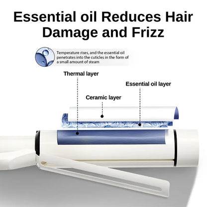 1.5 Inch Ceramic Tourmaline Curling Wand - 40M Negative Ions Large Barrel Curler
