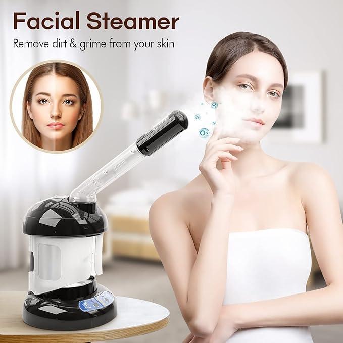 2-in-1 Ozone Facial and Hair Steamer for Professional Home or Salon Personal Care
