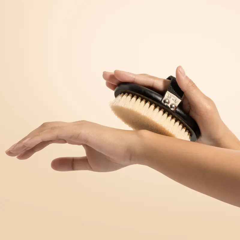 Natural Bristle Body Dry Brush for Exfoliation and Lymphatic Drainage