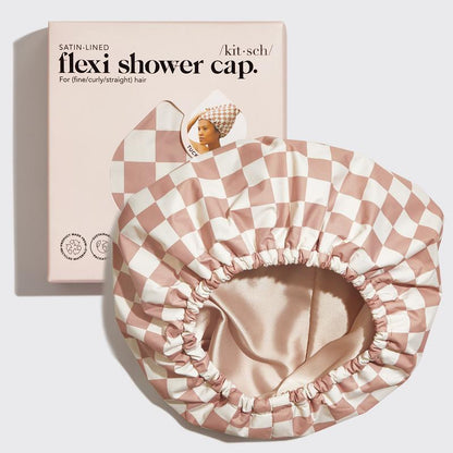 Luxury Reusable Waterproof Shower Cap - Flexi Satin Lined, Quick-dry, Adjustable for All Hair Types