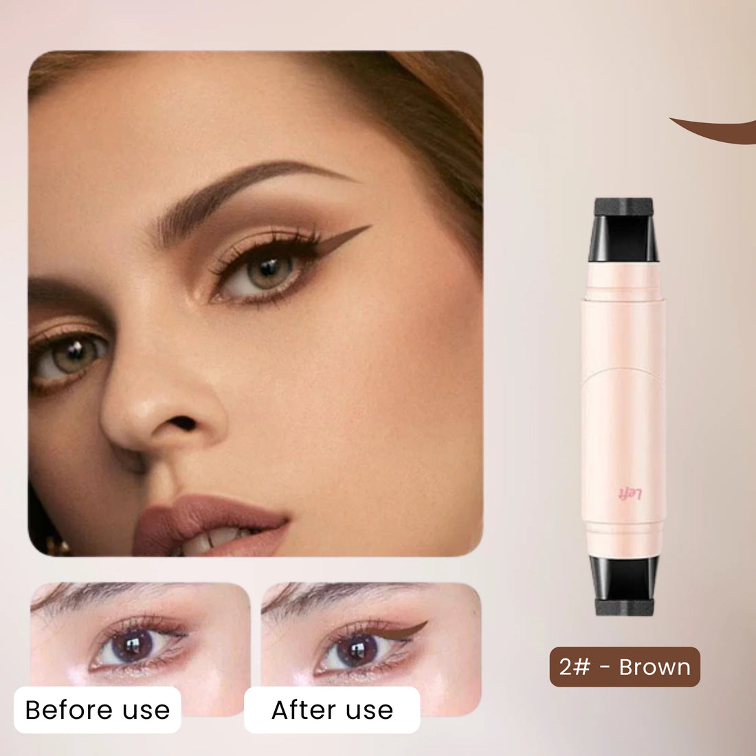 Precision Eyeliner Stamp Pen - Dual-Ended Waterproof Liquid Liner for Perfect Wings