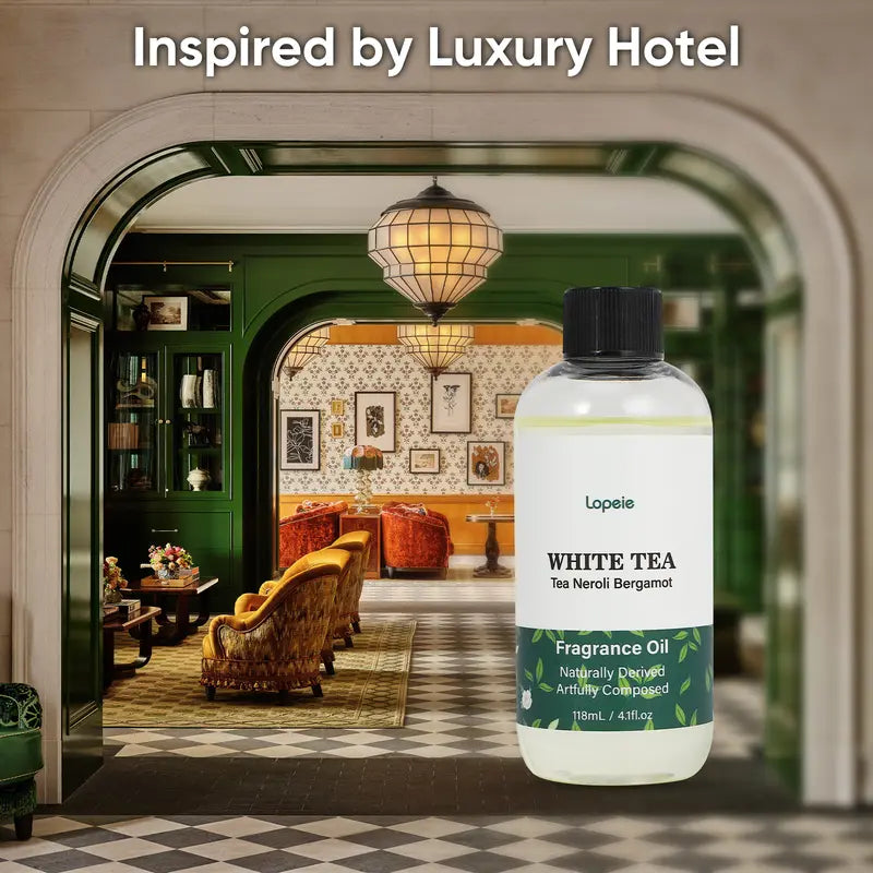 White Tea Fragrance Oil Refill, Unisex Selfcare Neroli & Bergamot Aromatherapy Oil, 118ml/4.1fl oz