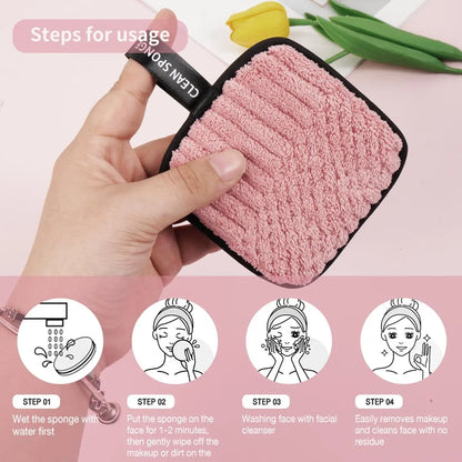 10pcs Makeup Remover Puff Set - Double Sided Face Wash Pads and Cleaning Cloths