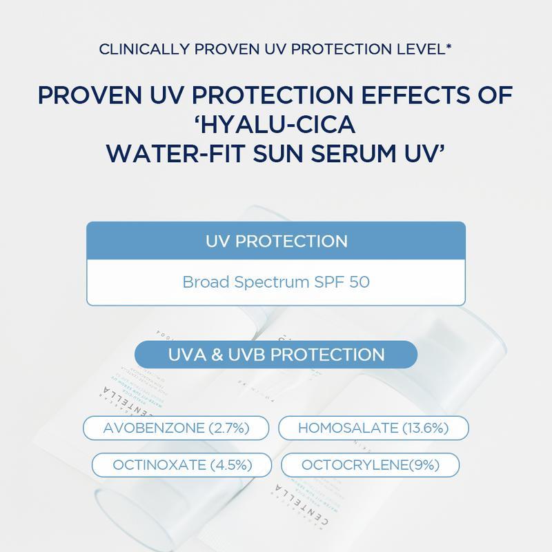 Hyalu-Cica Water-Fit Sun Serum UV 50ml - Lightweight Korean Sunscreen for Sensitive Skin