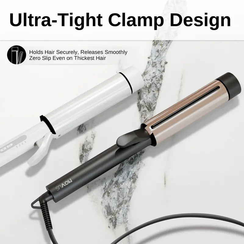 1.5 Inch Ceramic Tourmaline Curling Wand - 40M Negative Ions Large Barrel Curler
