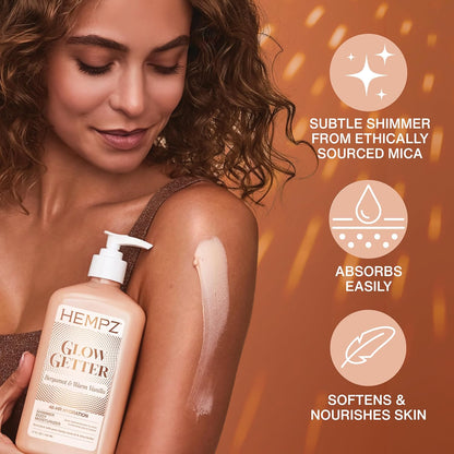 Glow Getter Body Lotion, Hydrating Shimmer Moisturizer with Shea Butter & Mica, 17 oz.