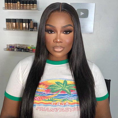 Sleek Straight Pre-cut 7x5 HD Lace Wear Go Glueless Wig with Bleached Invisible Knots
