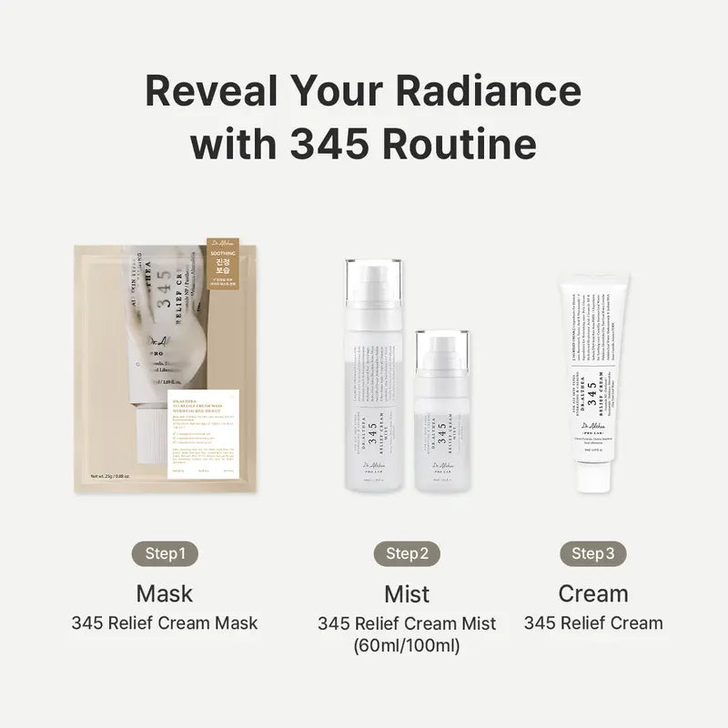 345 Relief Cream & Mist Duo - Soothing Cream for Deep Hydration and Moisture Balance