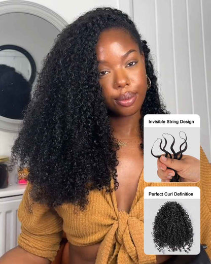 Feather Crochet Curly Hair - 3C-4A Kinky Coily 100% Human Hair Pre-Looped