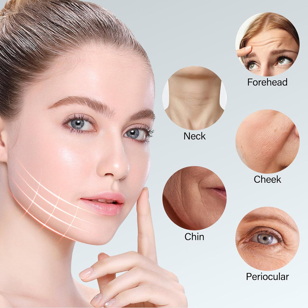 7 Color LED Facial Light Therapy Wand and Neck Massager for Skin Care at Home
