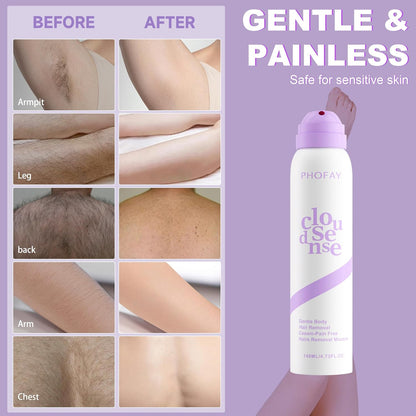 Hair Removal Spray for Women & Men, Sensitive Skin Fast-Acting Aloe Hyaluronic Acid Depilatory Cream