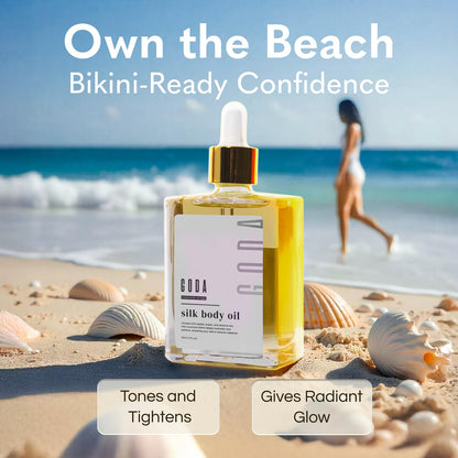 Silk Body Oil for Women - Firming Anti-Aging Moisturizing Formula for Crepey Skin