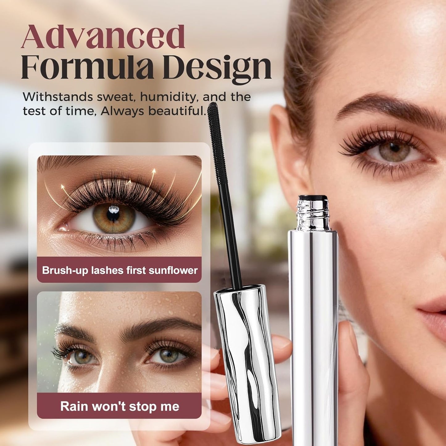 Mascara for Older Women 60 Plus, Volume and Length for Thinning Lashes, Waterproof Black