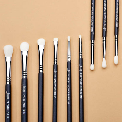 Jessup Eyeshadow Brush Set 11pcs Eye Makeup Brushes Set Professional Eye Shadow Brush Blending Brush Shader Crease Brush Black T340