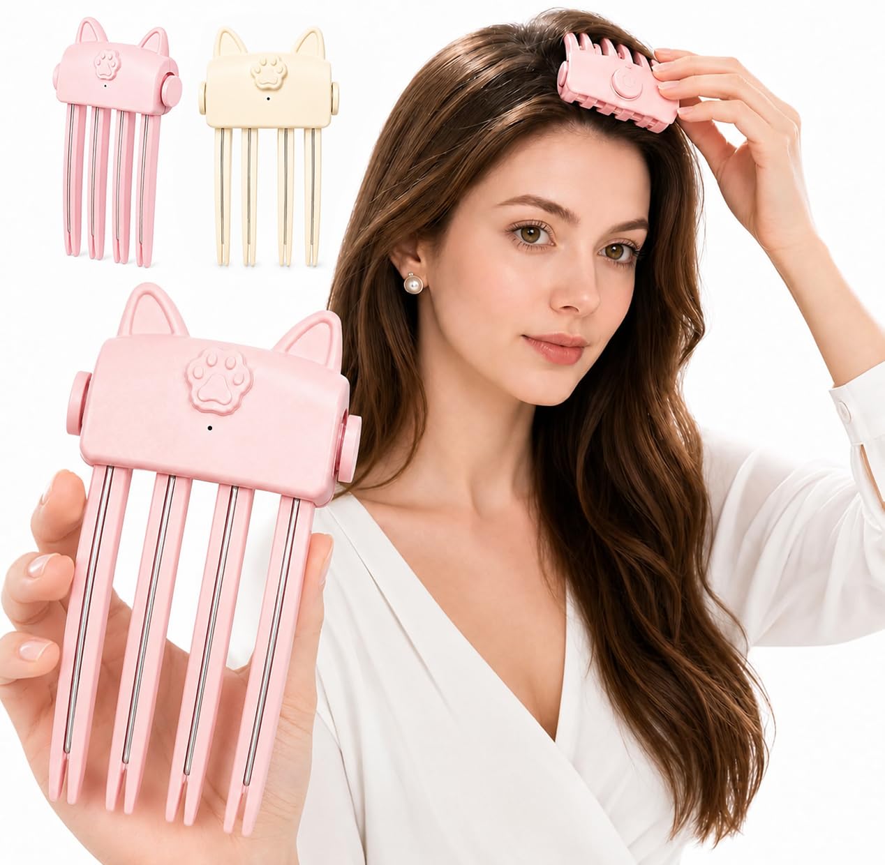 Heated Hair Volume Clip, Electric Volumizing Root Lifter with 2 Heat Settings