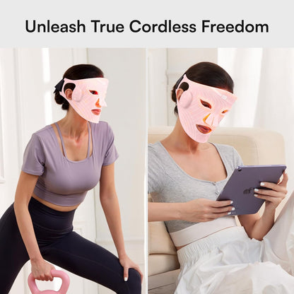 Red Light Therapy Mask for Face - Wireless LED Face Mask with Near-Infrared (NIR) Light