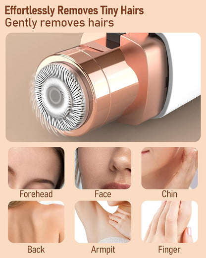 2-in-1 Rechargeable Facial Hair Remover & Eyebrow Trimmer with LED Light