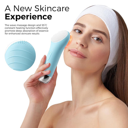 Face Scrubber Facial Cleansing Brush - Waterproof and Rechargeable Face Cleansing Brush with 4 LED Gentle Light, Cleansing, Exfoliating and Massaging, Electric Face Scrub Brush for Men & Women