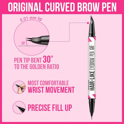 Dual-ended iMethod eyebrow pen with curved and precise tips