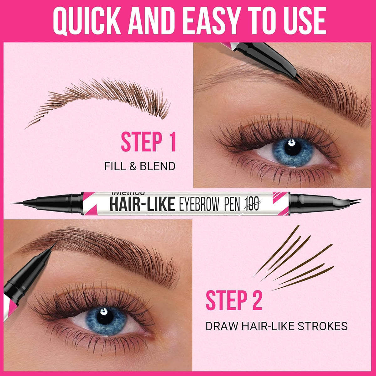 Fill and blend with the curved tip, then draw fine strokes with the brush tip