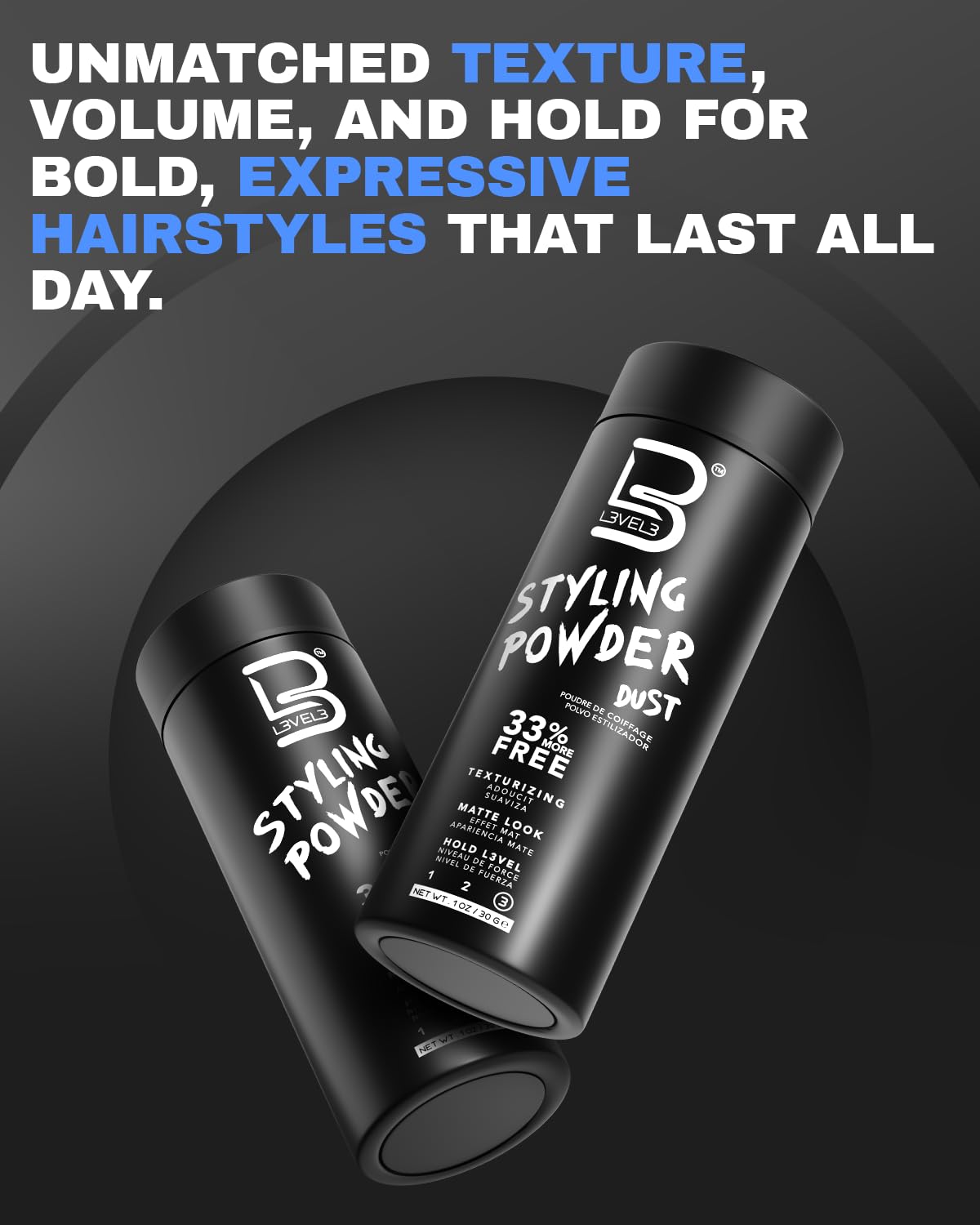 Styling Powder - Natural Look Volumizing and Texturizing Hair Powder for Men, Matte Finish