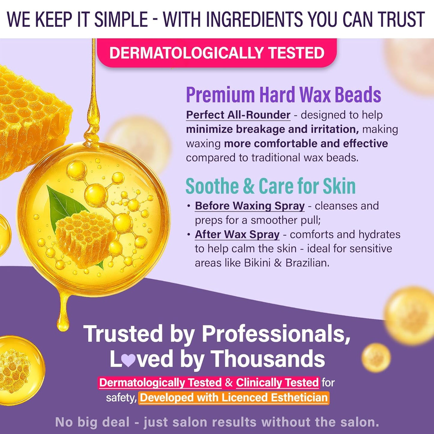 Award Winning Waxing Kit for Sensitive Skin - Digital Display Warmer with Hard Wax Beads