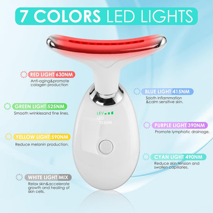 Facial Massager for Face and Neck, 7 Color Light Therapy Sculpting Wand Tool for Women
