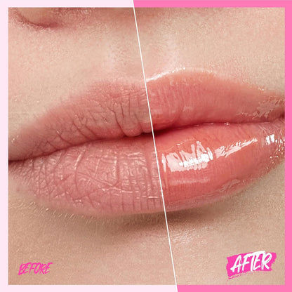 Brightening Lip Serum, Hydrating & Plumping Tinted Lip Gloss with Peptide and Squalane (01 Baby Pink)