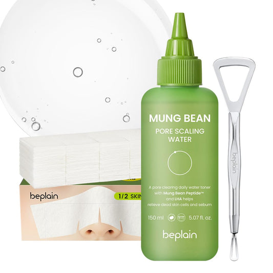 Mung Bean Sebum Softener Set - Blackhead & Whitehead Remover with AHA & PHA for Pore Care