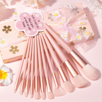 Easter Basket Gifts for Tween & Teen Girls, 8 PCS Birthday Gift Teenage Girl Gifts Trendy Stuff w/Fun Task Tag Makeup Brushes & Bag, Empower Positive Wrapped Gift Prefilled Stuffers for Daughter Niece