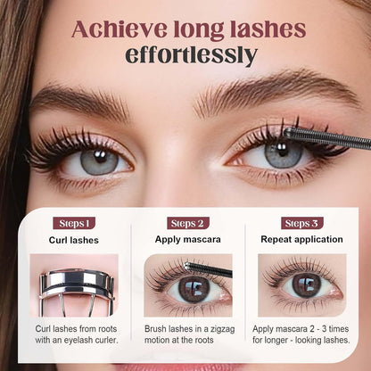 Mascara for Older Women 60 Plus, Volume and Length for Thinning Lashes, Waterproof Black