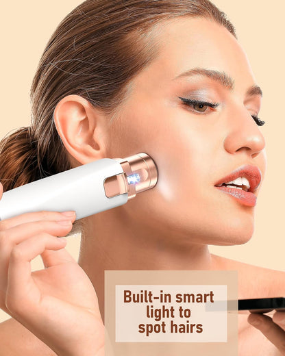 2-in-1 Rechargeable Facial Hair Remover & Eyebrow Trimmer with LED Light