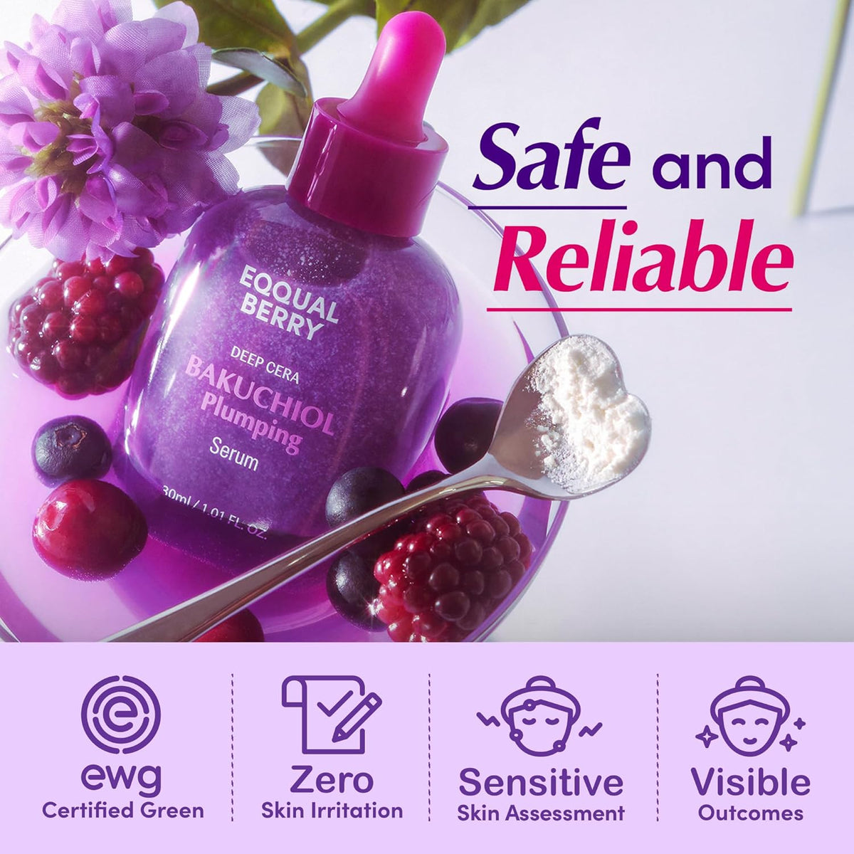 Bakuchiol Plumping Face Serum - Natural Retinol Alternative for Sensitive Skin with Niacinamide