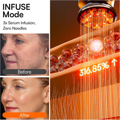 3-in-1 Red Light Therapy for Face and Neck, Skin Firming and Puffiness Skincare Tool (White)