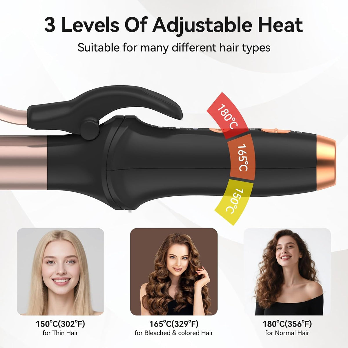 Cordless Curling Iron: Mini USB Rechargeable 4000mAh Hair Curler with 3 Temp Settings and Negative Ions