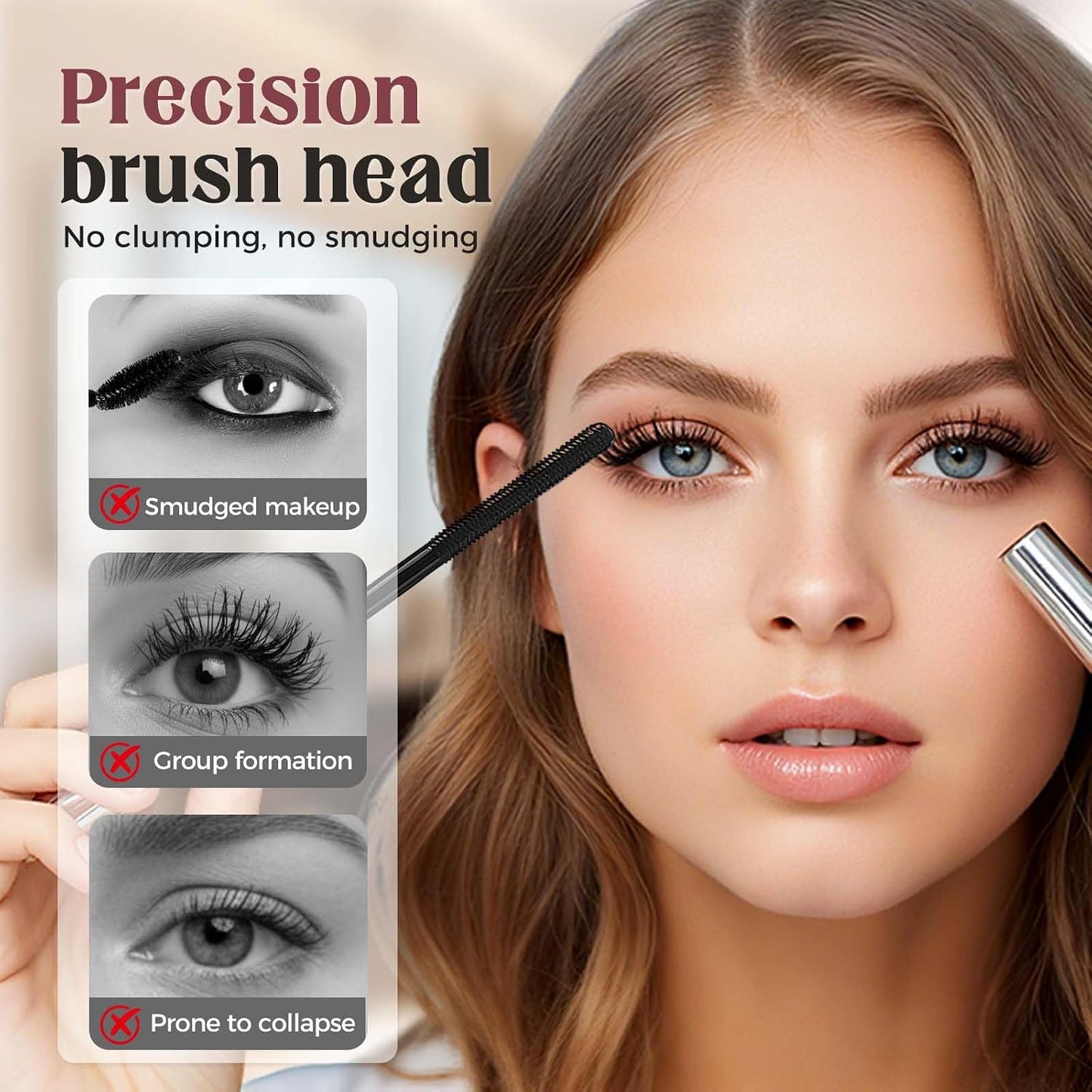 Mascara for Older Women 60 Plus, Volume and Length for Thinning Lashes, Waterproof Black