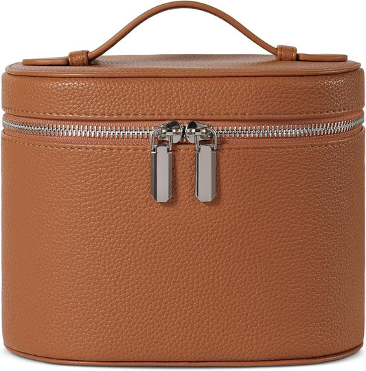 Portable Makeup Bag with Removable Compartments and Handle - Travel Cosmetic Case