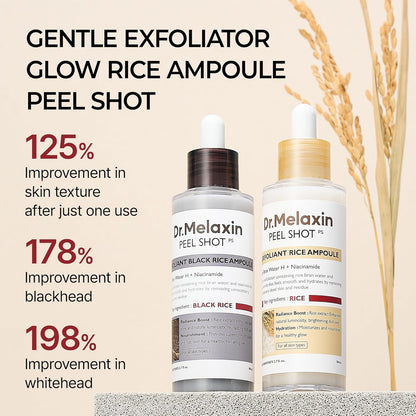 Dual-Action Rice Peel Ampoule & Scrub for Face and Body, Blackhead Remover