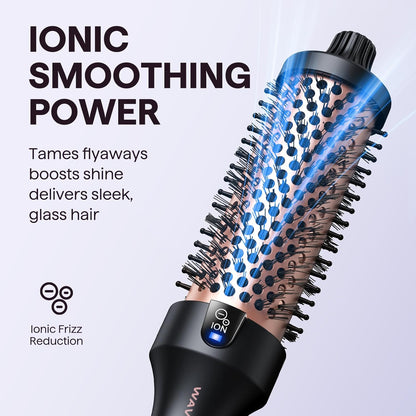 1.5 Inch Heated Round Brush with Ionic Technology, 5 Heat Settings for Blowout Look