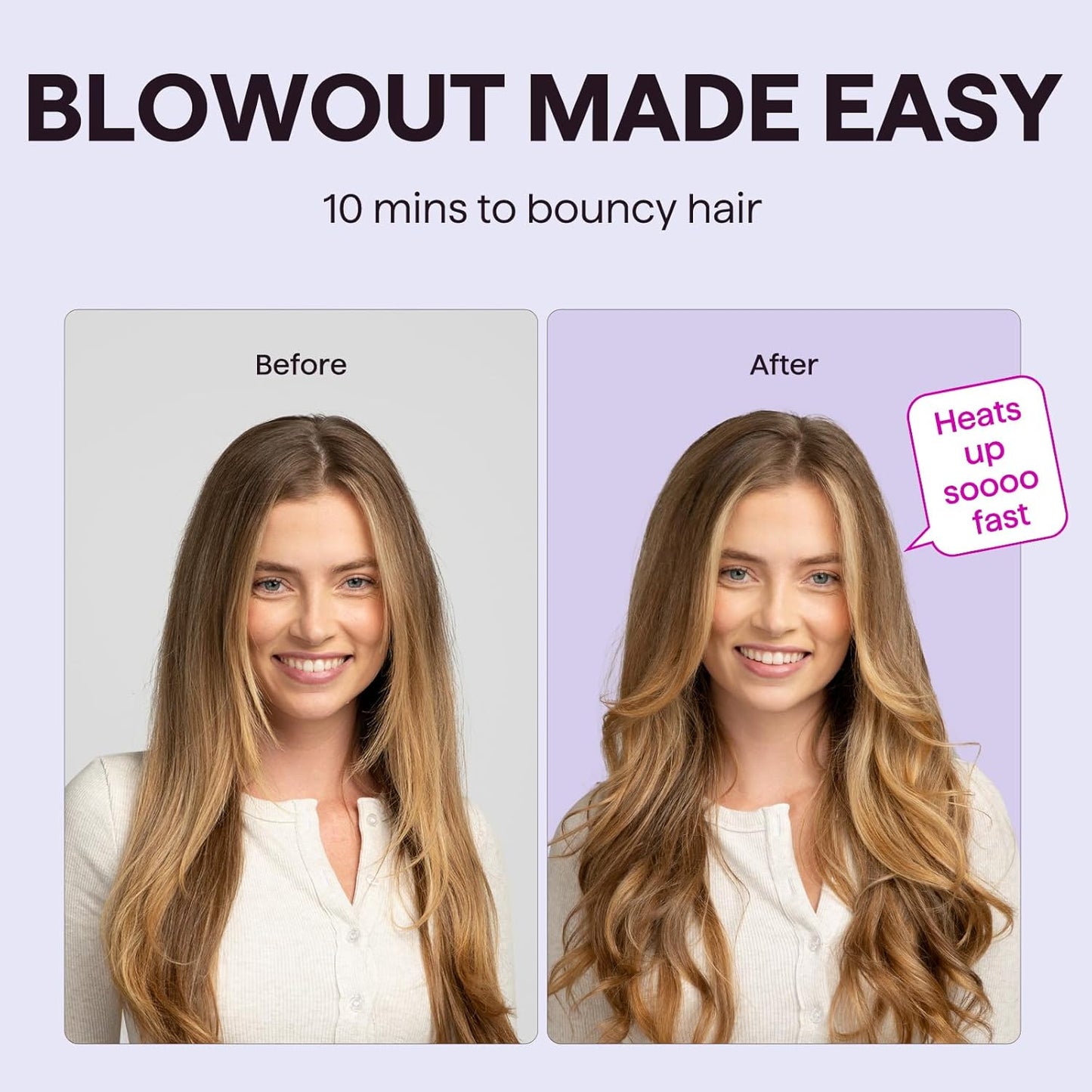 1.5 Inch Heated Round Brush for Blowout Look, Dual Voltage, Tourmaline Ceramic & Negative Ion Technology
