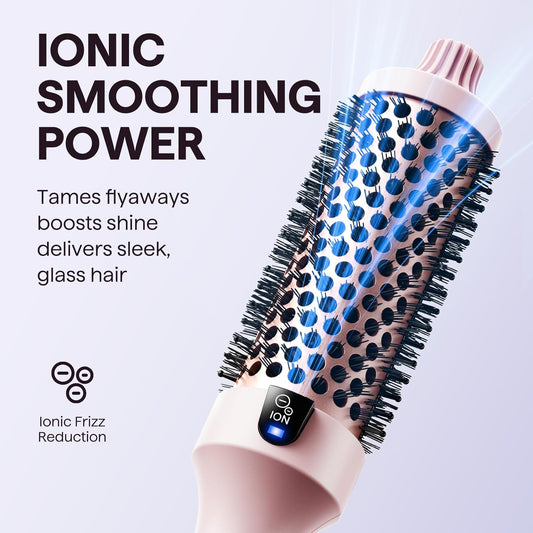 1.5 Inch Heated Round Brush for Blowout Look, Dual Voltage, Tourmaline Ceramic & Negative Ion Technology