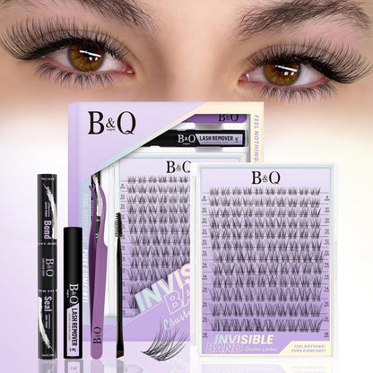 Natural Eyelash Clusters Kit - DIY Lash Extension Kit at Home with C-Curl Wispy Clusters